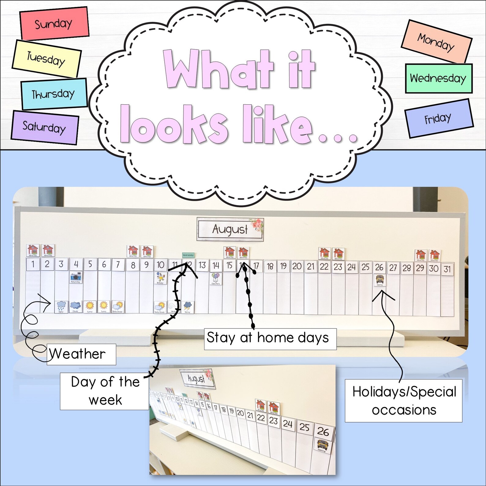 Interactive Classroom Calendar Etsy