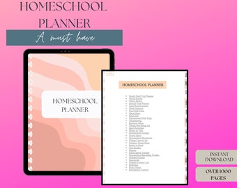 Homeschool Digital Planner, Goodnotes planner, Notability planner, ipad planner, undated digital calendar,