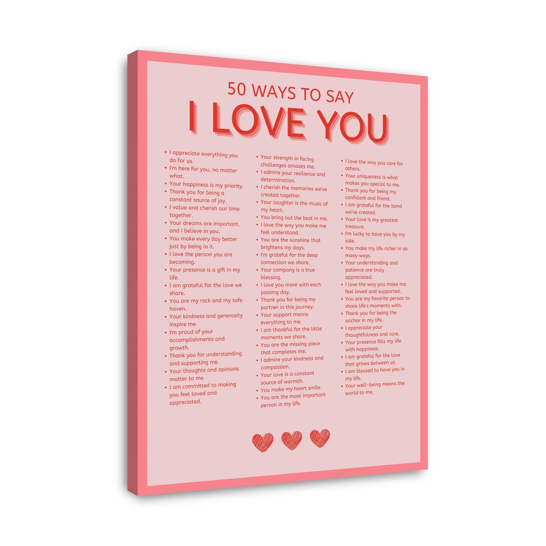 I Love You Wall Print, Ways to Say I Love You, Retro Wall Decor, Love ...