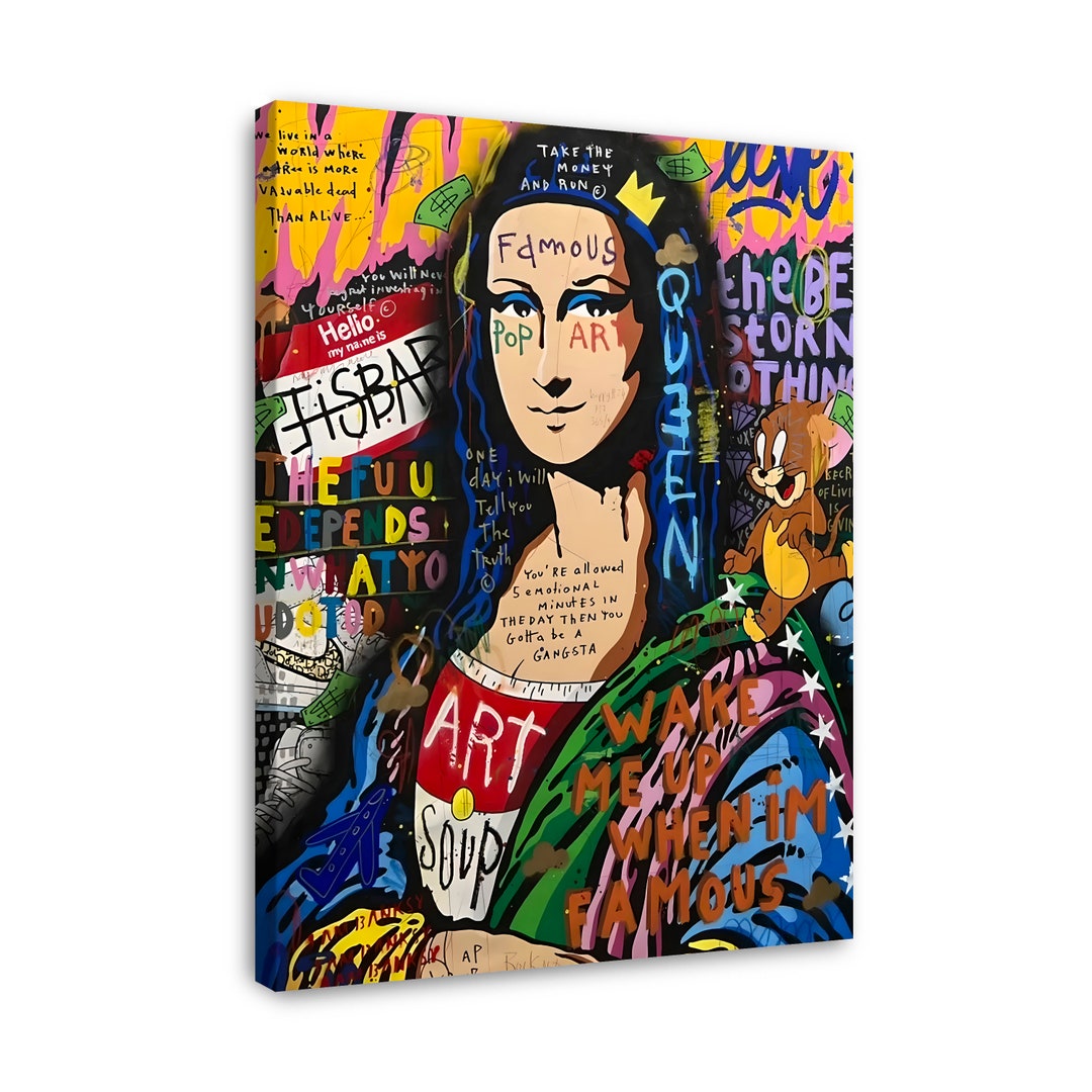 Mona Lisa Art Framed Wall Art Pop Art Wall Hanging Trendy Etsy