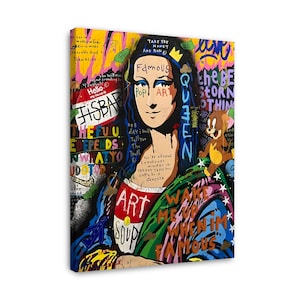 Mona Lisa Art, Framed Wall Art, Pop Art Wall Hanging, Trendy Home Decor, Mona Lisa Art
