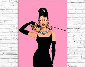 Audrey Hepburn Print, Breakfast at Tiffany's Poster, Framed