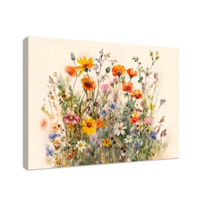 Wildflower Art, Wall Art, Watercolor Wildflowers Art, Framed Wall Art, Home Decor, Floral Print, Ready To Hang