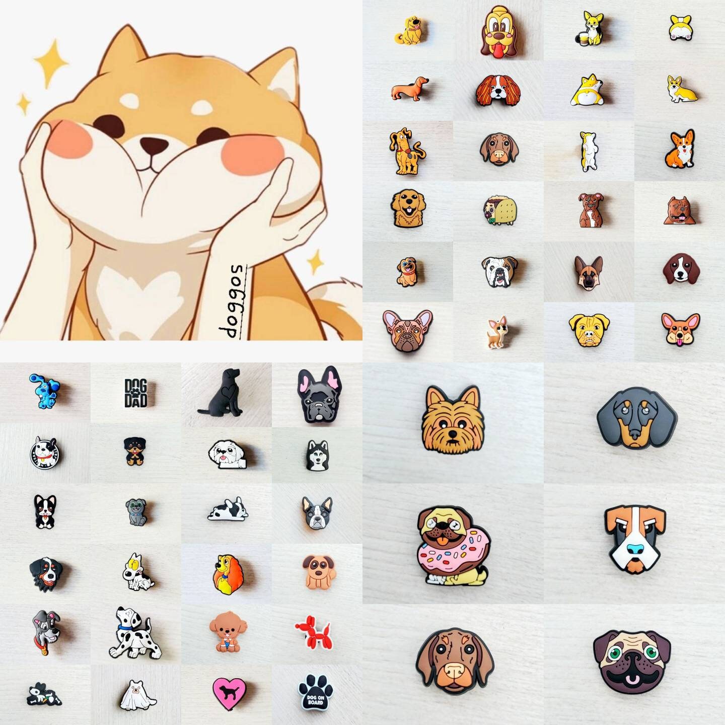 Dog Jibbitz Cute Bull Chihuahua Paw Brown Pug St Bernard Etsy UK