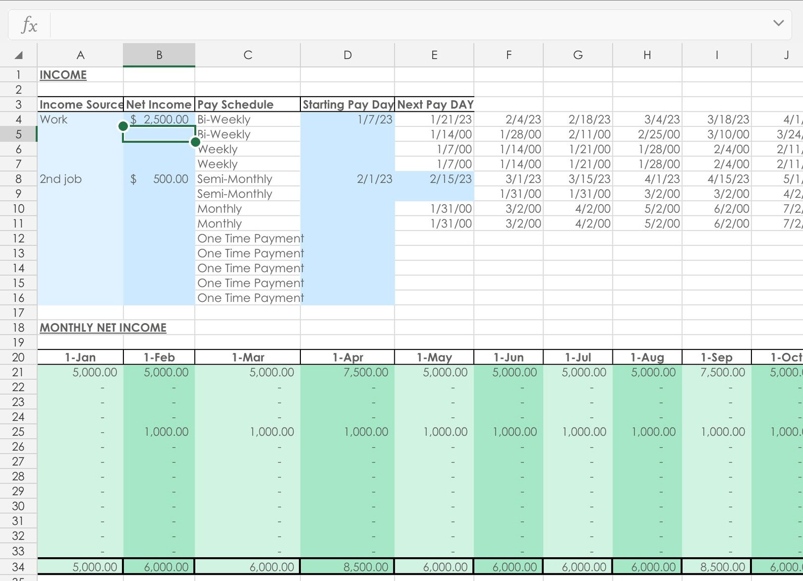 Excel Budget Template Etsy