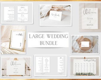 Ultimate Wedding Bundle, Modern Elegant Wedding Template Bundle, DIY Wedding Invitation Template Download, Big Invitation Bundle
