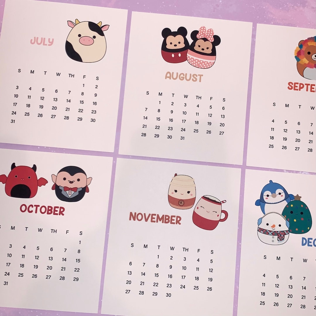 UPDATED Squishmallow Inspired Mini Calendar 2024 Desk -  Denmark