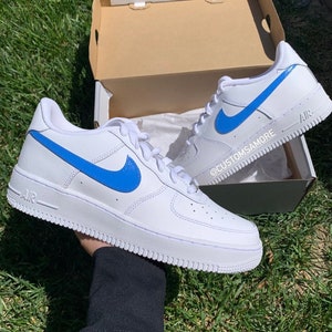 Nike Custom Air Force 1 Low Sneakers Baby Blue Light Blue