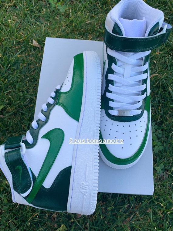 Nike Air Force 1 verde Nike Air Force Ones verde oscuro | Etsy España