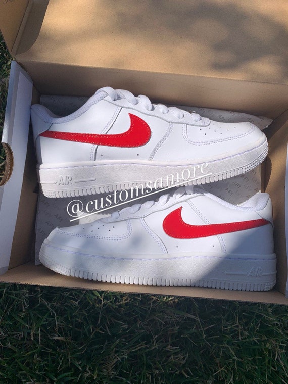 Red Air Force 1 Customsred & Nike Air Force Ones - Etsy
