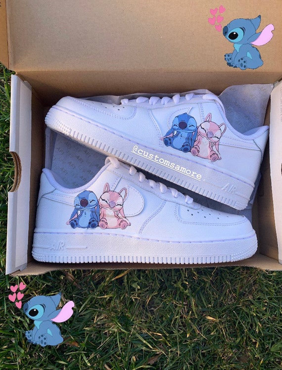 Stitch and Angel Nike Air Force 1lilo and Stitch Custom Air | Etsy