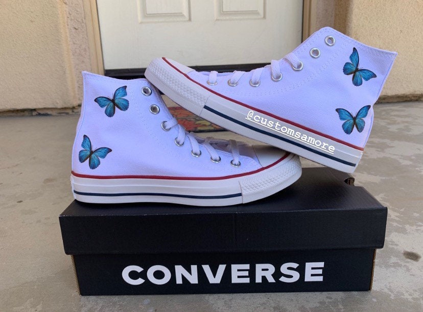 White Converse Chuck Taylor All Star Customs Butterfly - Etsy Hong Kong White Converse Chuck Taylor All Star Customs Butterfly - Etsy Hong Kong