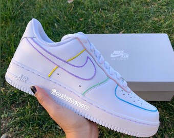 rainbow bottom air force ones