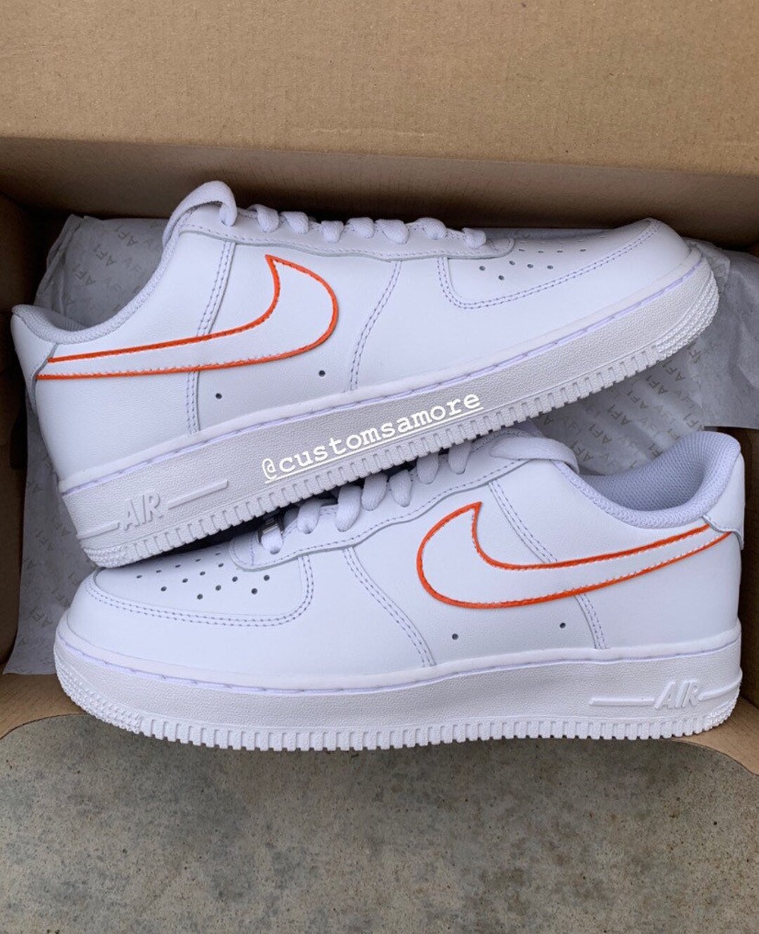 Nike Women's Air Force 1 White/Rugged Orange 8 / White