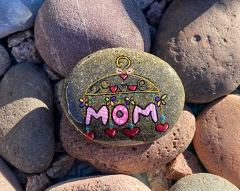 Mom Stone.  A stone for Mom, birthday stone   Stone by Val