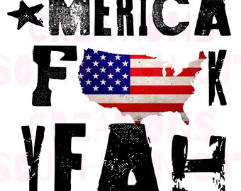 Merica F**k Yeah PNG digital download