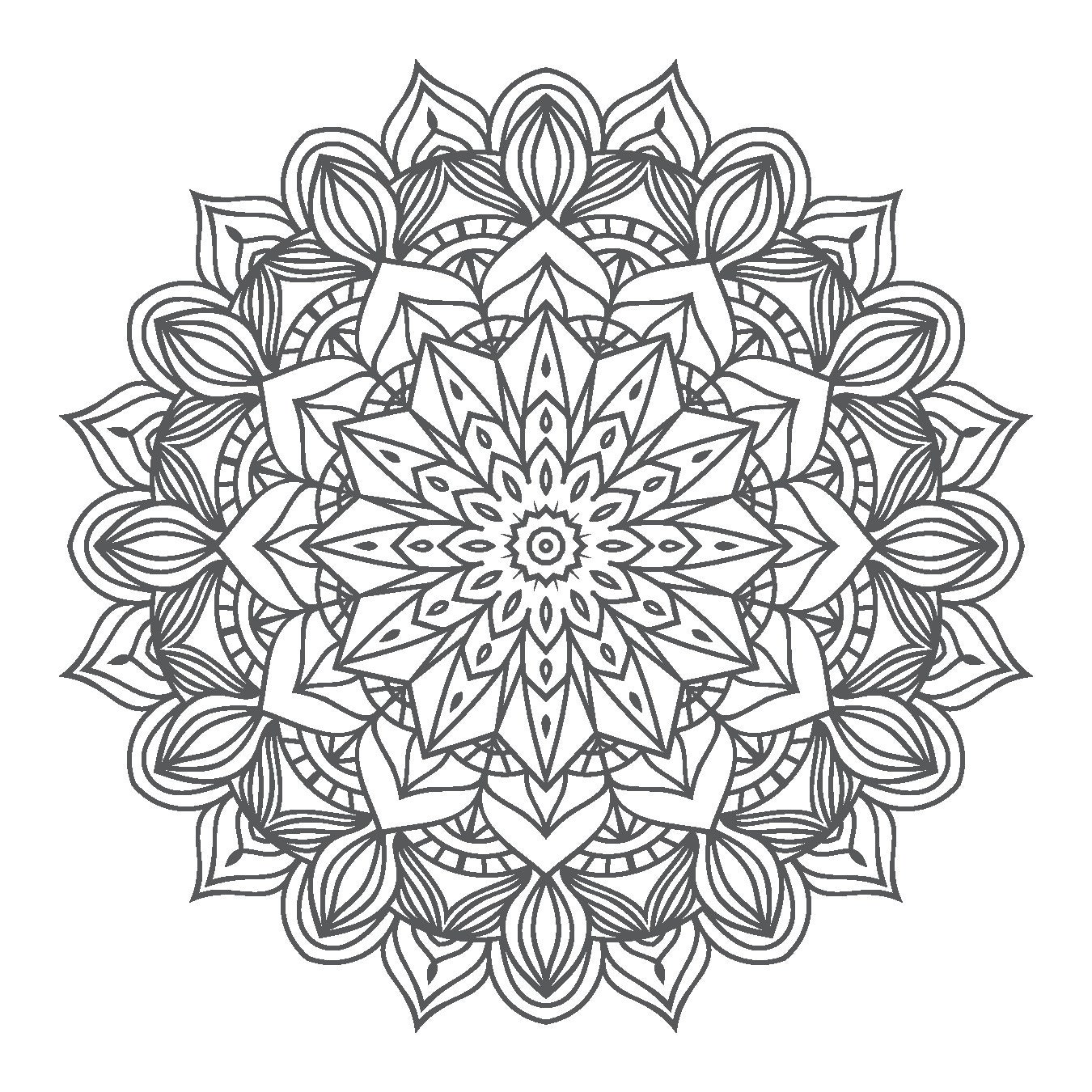 Cactus Flower Mandala Coloring Page, Adult Coloring Page - Etsy