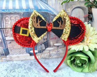 Disney Christmas Headband – Sequin Mickey Ears, Belle Gaston Inspired