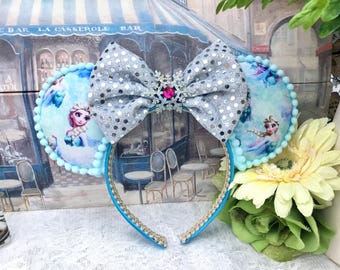 Disneys Elsa Inspired Ears - Minnie Mouse Frozen Headbands.