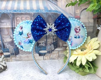Disneys Elsa Inspired Ears - Minnie Mouse Frozen Headbands.