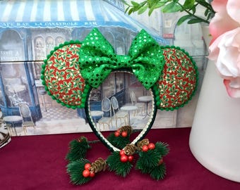 Minnie Mouse Disney Ears Headband – Christmas Holiday Accessory.