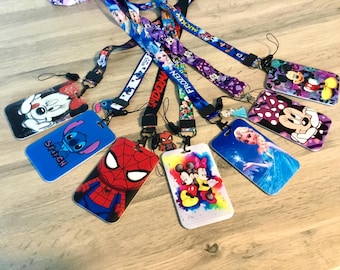 Mickey and Minnie Mouse Lanyard Clip - Work Identification Card.
