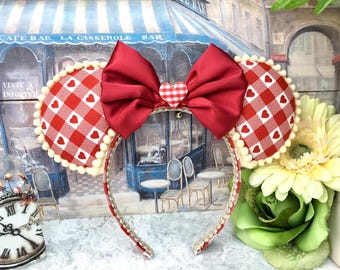 Minnie Mouse Sweetheart Ears  -Disney Inspired Satin Bow Headbands.