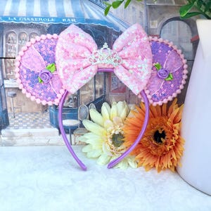 Disney Rapunzel Inspired Ears Headband - Minnie Mouse Sequin Ears Headband - Tangled Ears.