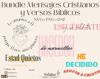 Spanish Christian Bundle SVG, Scripture Bundle, Bible Verse Bundle, Religious SVG, Jesus, God, Faith DXF, Christian Messages