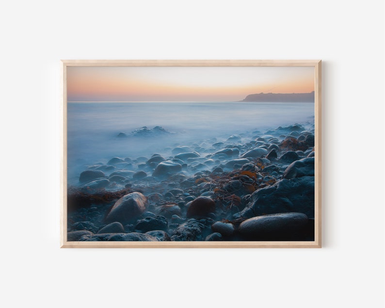 Mystic Beach Sunset Beach Ocean Rocks Nature Landscape Wall Art Digital Print Download Fine Art Print image 1