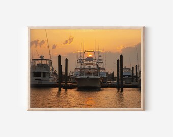 Beautiful Sunset | North Carolina | Boat | Dock | Pier | Sailing | Ocean | Digital Print |Instant Download