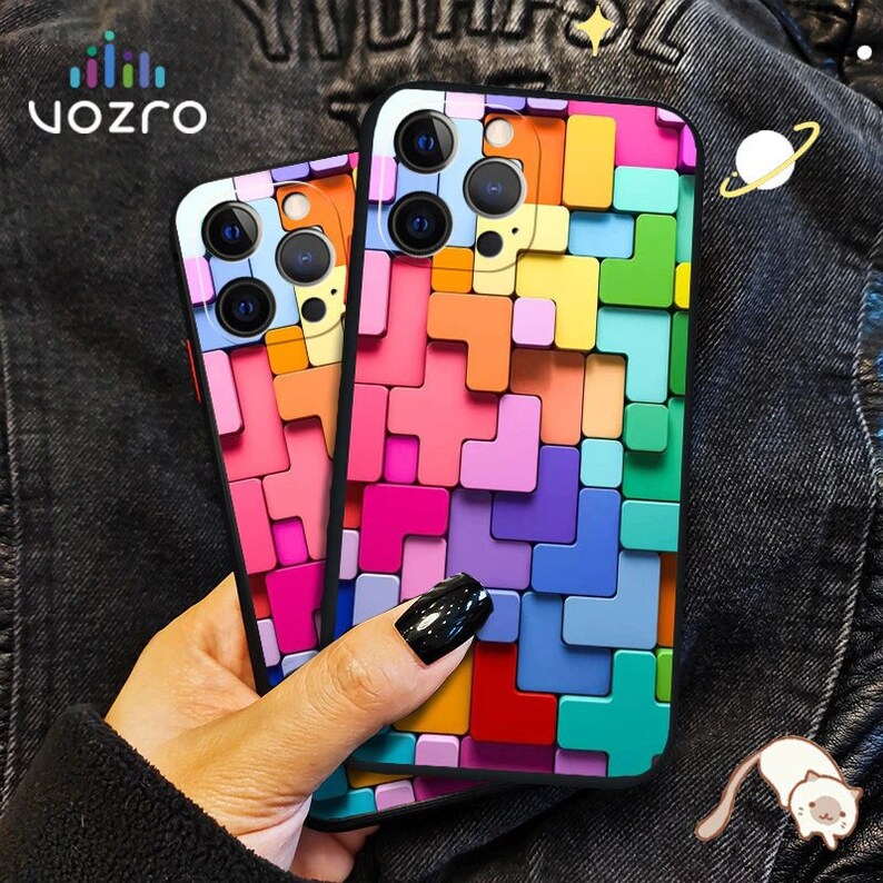 For Samsung Galaxy S8 S9 S10 S20 S21 Plus A21S A50 A70 A51 A71 A52 A72 A12 A42 A32 Case 3D Colorful Block Matte Color Cover for girls 