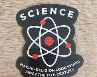 Science vs Religion Sticker: Political Liberal Anti-Trump