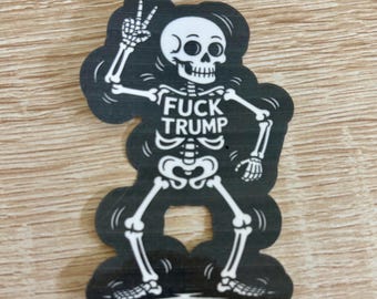 Anti-Trump Skeleton Sticker - Political Liberal Decal