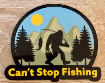 Bigfoot Fishing Sticker: Yeti Sasquatch Decal