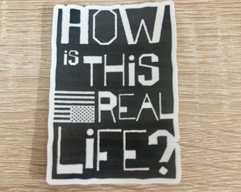 Anti MAGA Pro Human Rights Sticker: Activist American Flag Decal