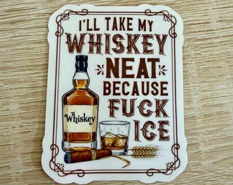 Pegatina anti-MAGA de Whiskey Neat: Calcomanía de activista pro derechos humanos