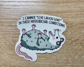 Patriarchal Conditions Possum Sticker - Funny Political Decal