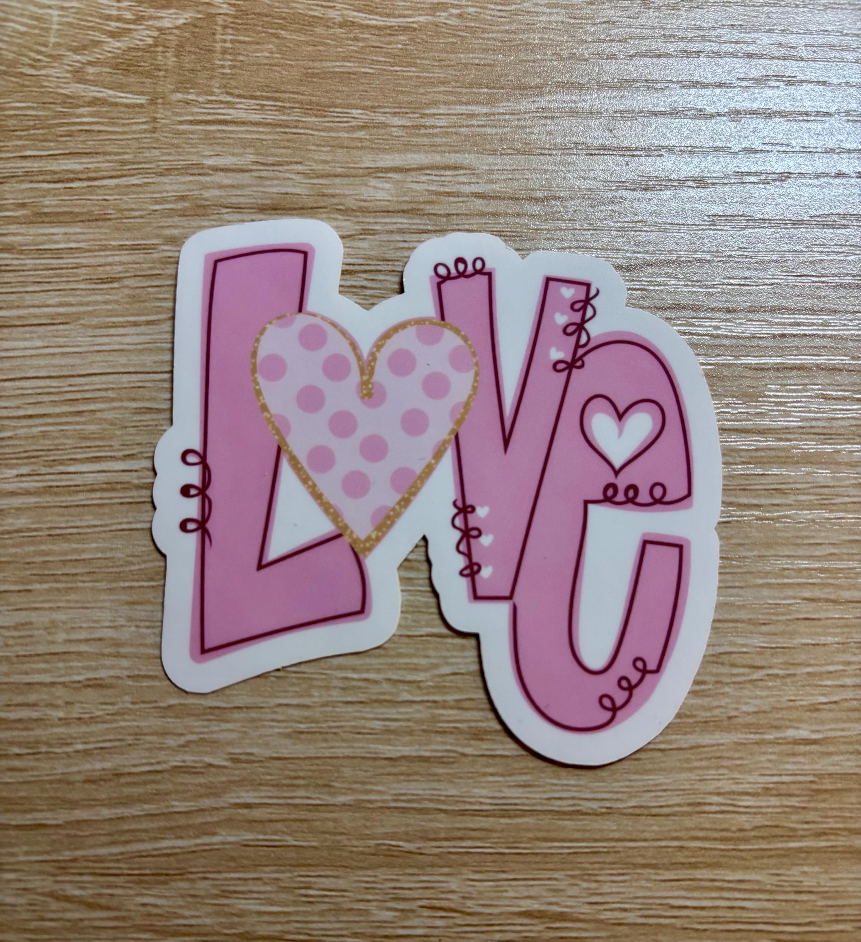 Pink Lover Sticker Pink Love Sticker: Polka Dot Heart Decal - Etsy
