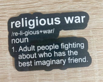 Pegatina del amigo imaginario de la guerra religiosa