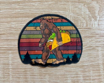 Bigfoot Taco Sticker: Sasquatch Yeti Decal