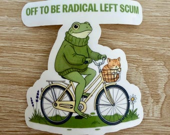Radical Left Frog Bike Sticker - Pro Human Rights