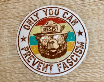 Resist Bear Sticker: Anti Fascism Activist Decal