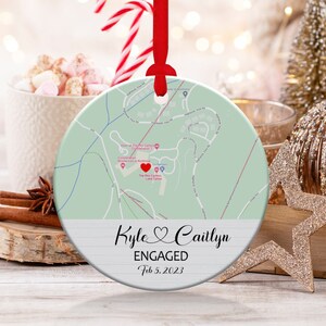 Personalisierte Verlobung Weihnachten Ornament, Verlobung Ornament Geschenk, Benutzerdefinierte Karte Ornament, Verlobte Datum Ornament, Verlobung Ornament,