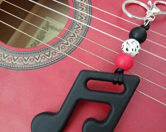 Silicone Music Note Keychain/Bag Charm