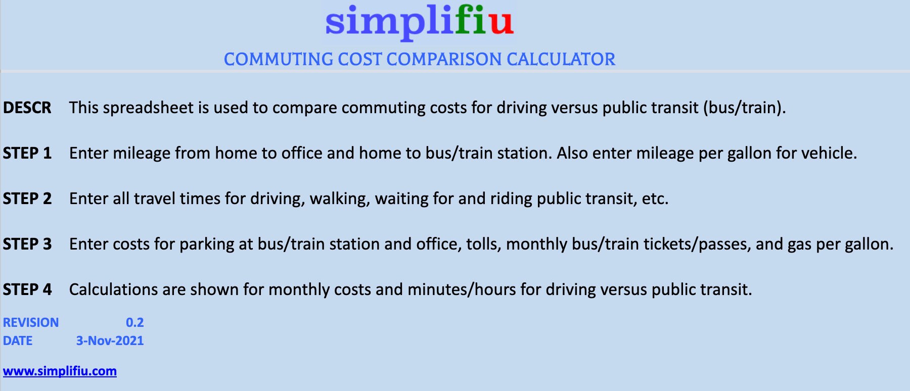 Commuting Cost Comparison Tracker Google Sheets Spreadsheet - Etsy
