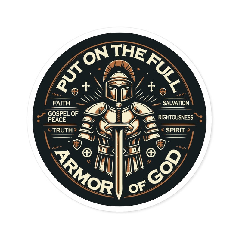Armor of God Premium Round Vinyl Stickers, Indoor\Outdoor image 7