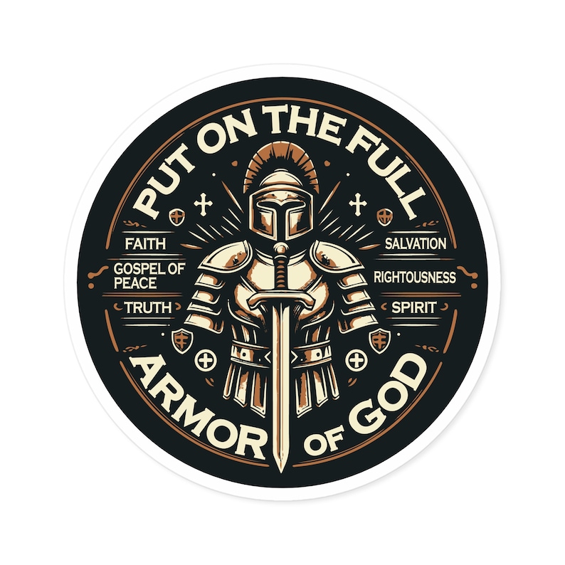 Armor of God Premium Round Vinyl Stickers, Indoor\Outdoor image 10