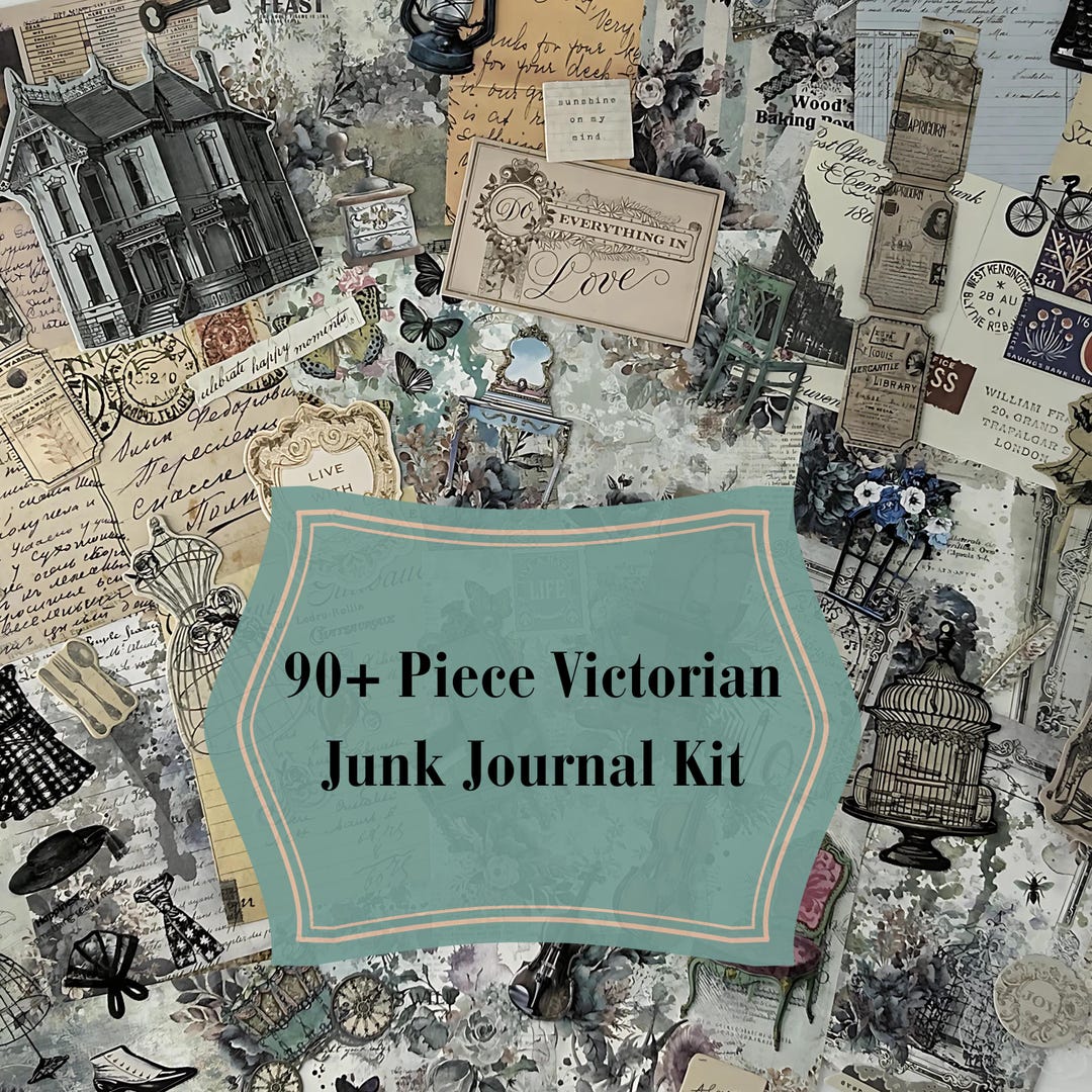 Victorian Ephemera Junk Journal Kit: Vintage Scrapbook Paper Set - Etsy