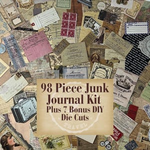 Travel Junk Journal Kit: Vintage Ephemera, DIY Scrapbook Supplies